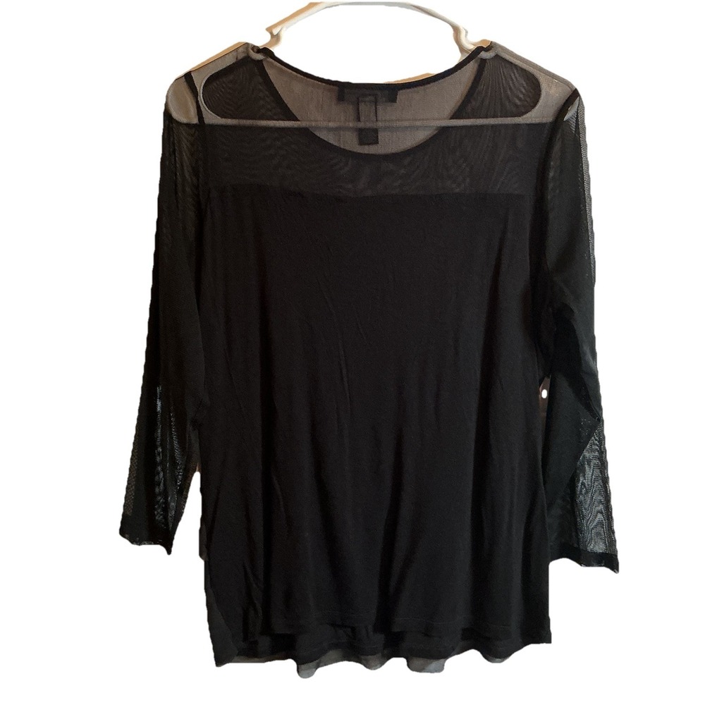 INC International Concepts women's layered Ruffle Front Long Sheer Sleeve Sz XL - Picture 2 of 6